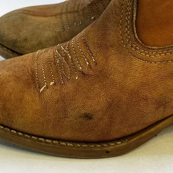 Vintage Dingo uni-sex tan w/ detail stitching 11.5 D kids cowboy boots - Picture 13 of 16